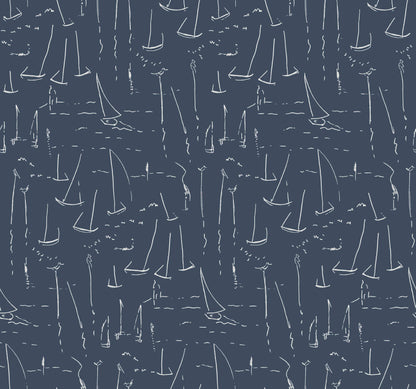 York Artisan Studio Vermillion Coast Wallpaper - Ultramarine