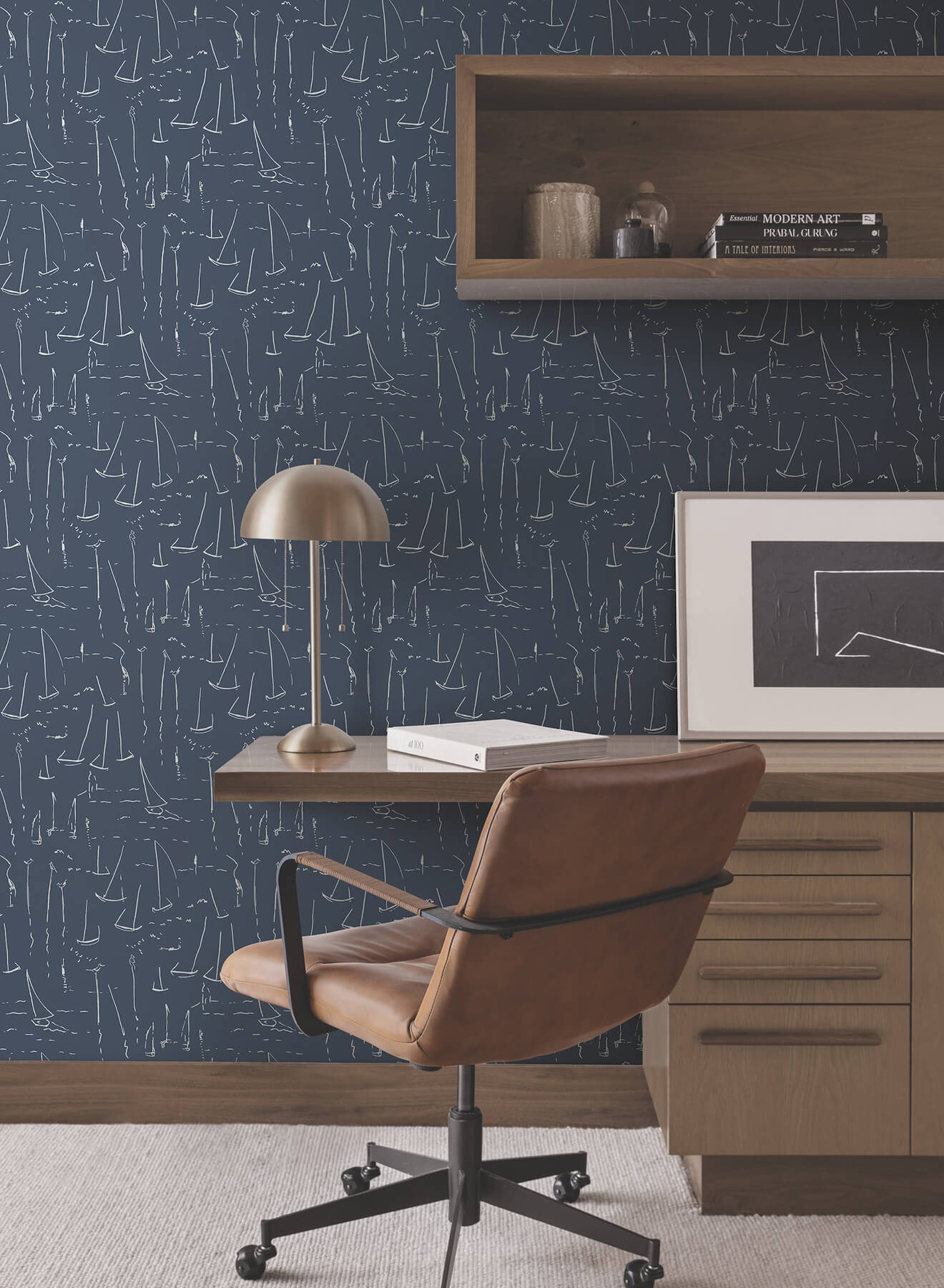 York Artisan Studio Vermillion Coast Wallpaper - Ultramarine