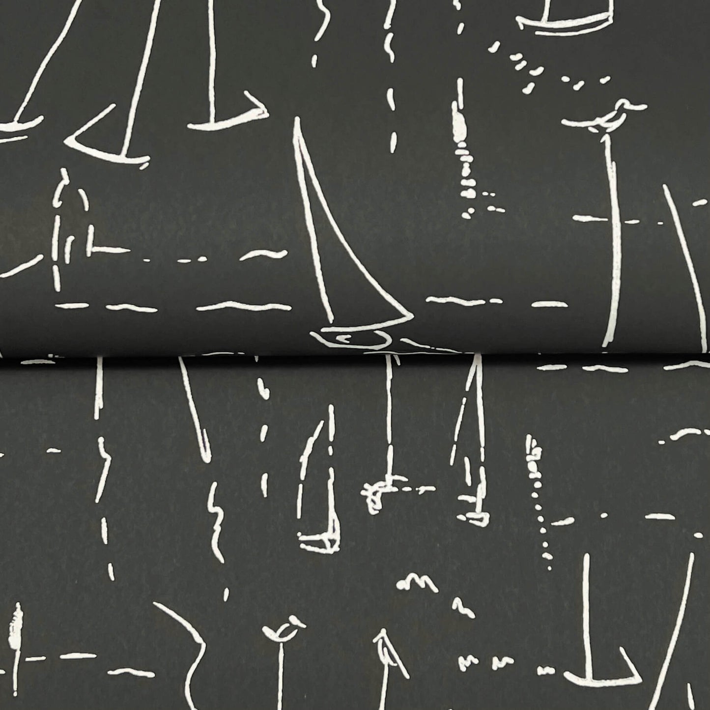 York Artisan Studio Vermillion Coast Wallpaper - Carbon Black