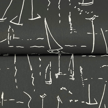 York Artisan Studio Vermillion Coast Wallpaper - Carbon Black