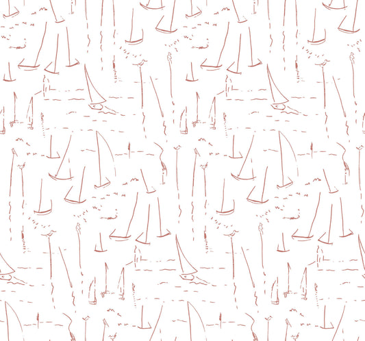 York Artisan Studio Vermillion Coast Wallpaper - Vermillion