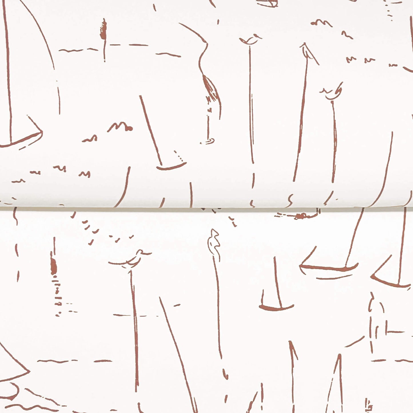 York Artisan Studio Vermillion Coast Wallpaper - Vermillion