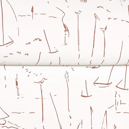 York Artisan Studio Vermillion Coast Wallpaper - Vermillion