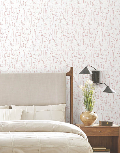 York Artisan Studio Vermillion Coast Wallpaper - Vermillion