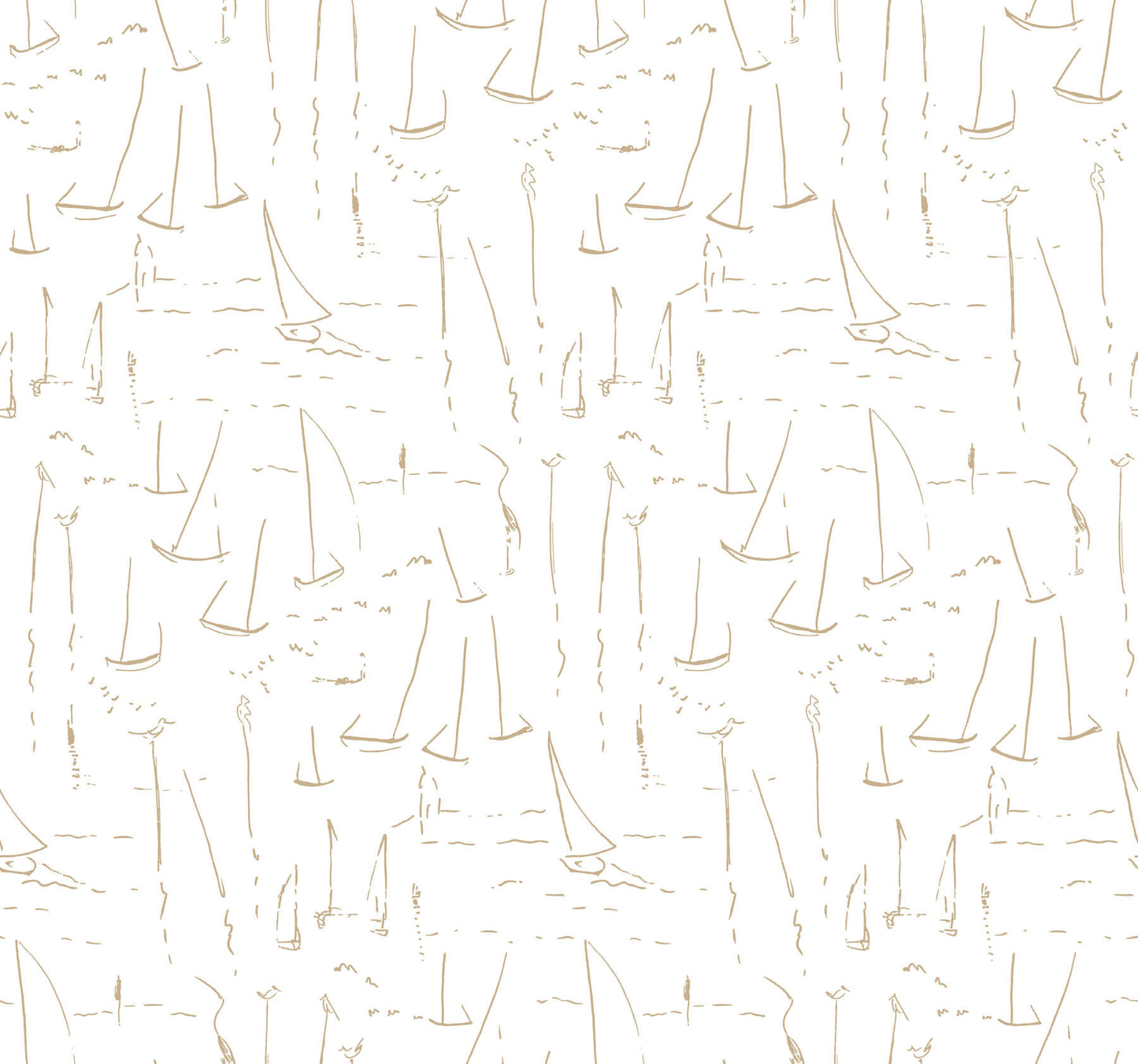 York Artisan Studio Vermillion Coast Wallpaper - Gold