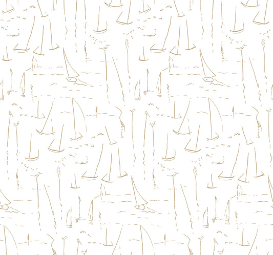 York Artisan Studio Vermillion Coast Wallpaper - Gold