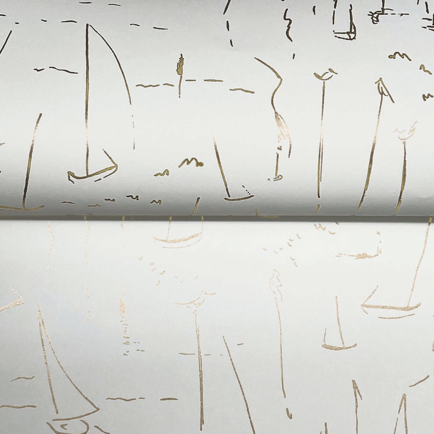 York Artisan Studio Vermillion Coast Wallpaper - Gold