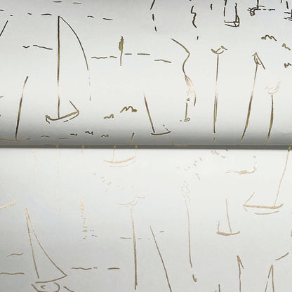 York Artisan Studio Vermillion Coast Wallpaper - Gold