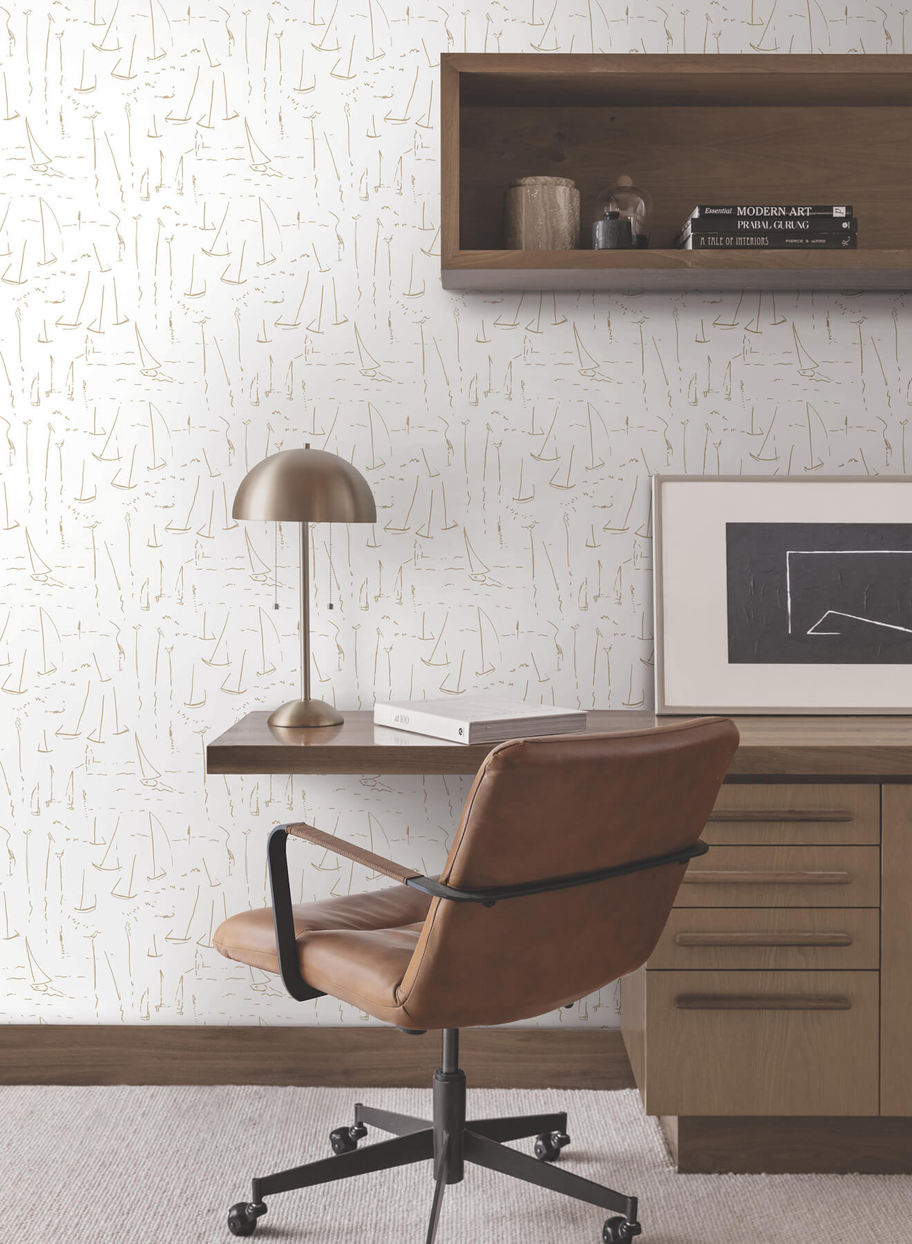 York Artisan Studio Vermillion Coast Wallpaper - Gold