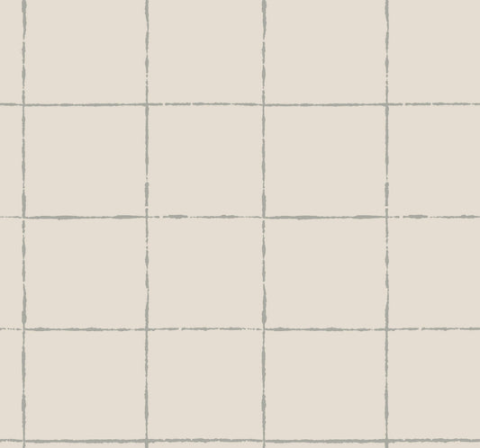 York Artisan Studio La Vitre Plaid Wallpaper - Lichen Grey
