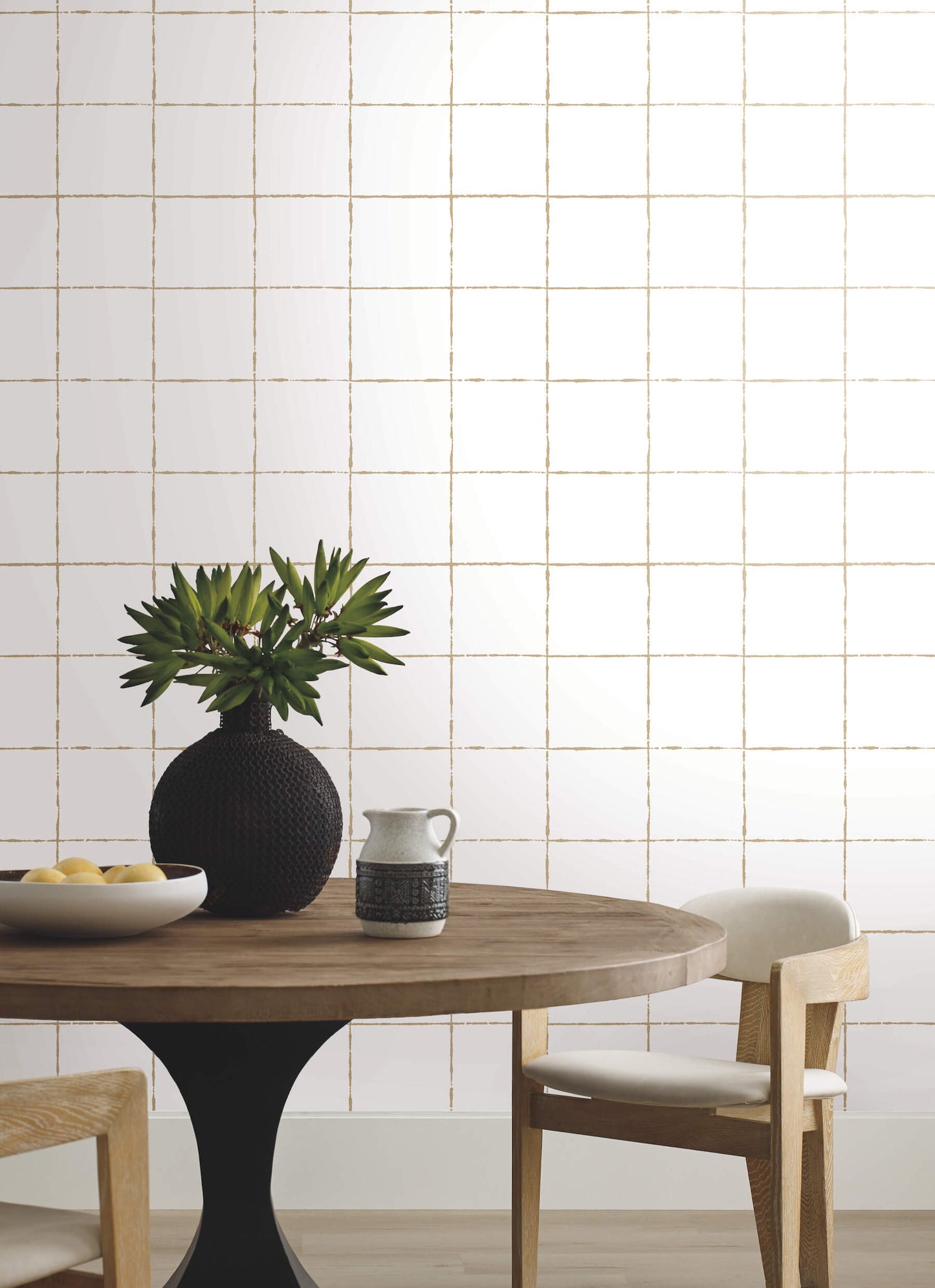 York Artisan Studio La Vitre Plaid Wallpaper - Gold