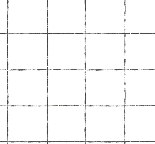 York Artisan Studio La Vitre Plaid Wallpaper - Carbon Black