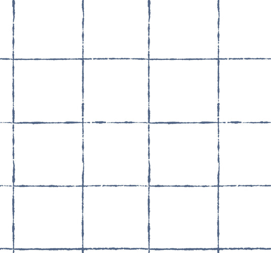 York Artisan Studio La Vitre Plaid Wallpaper - Ultramarine