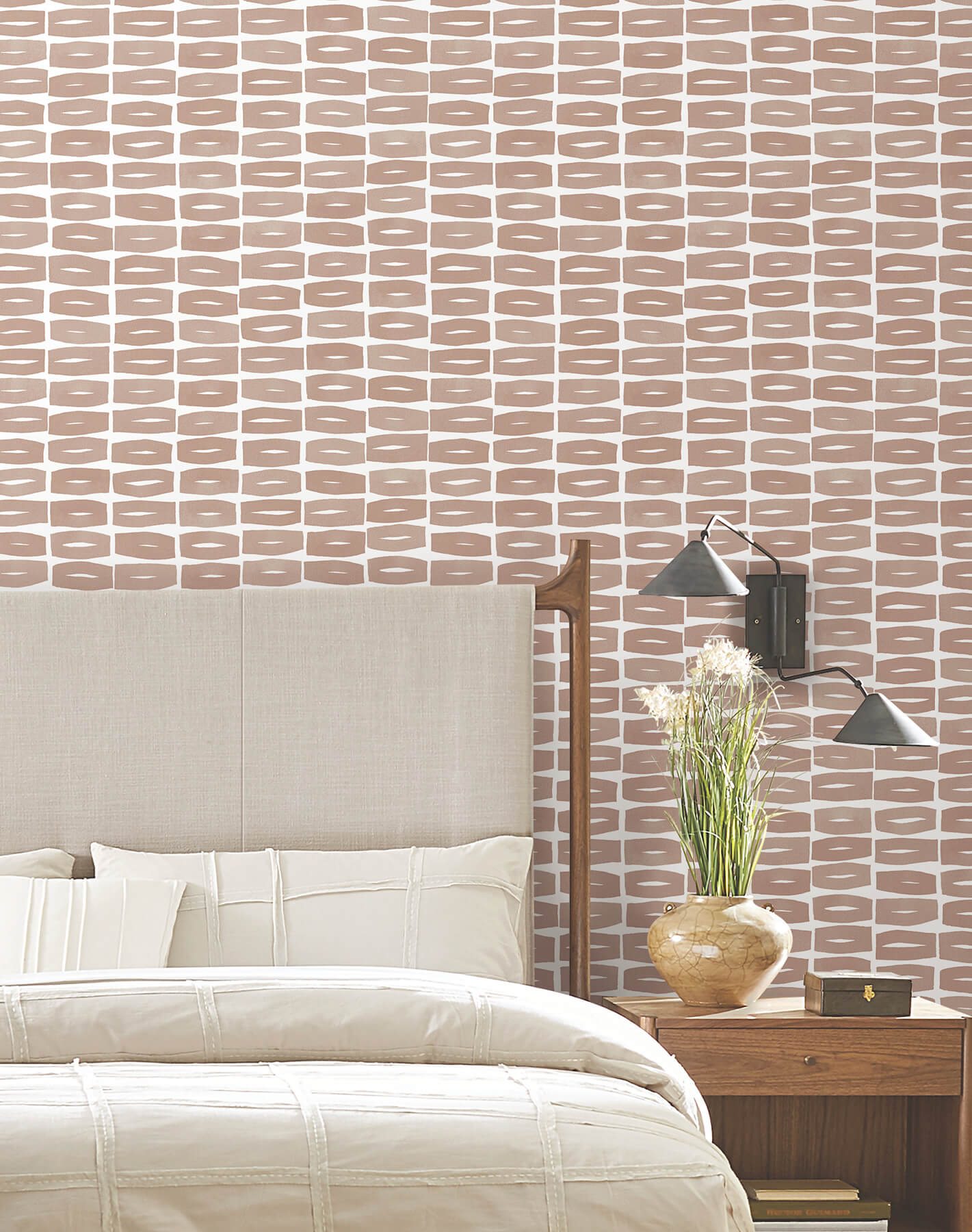 York Artisan Studio Modernist Motif Wallpaper - Terracotta