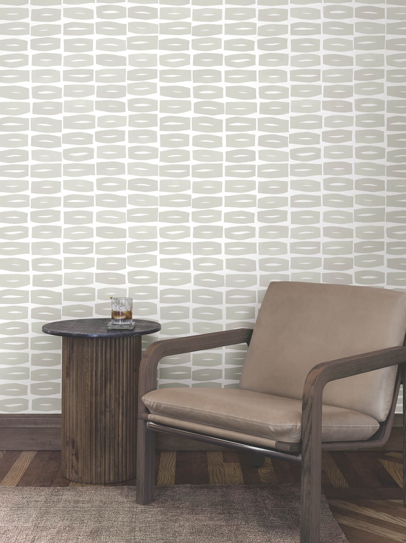 York Artisan Studio Modernist Motif Wallpaper - Lichen Grey