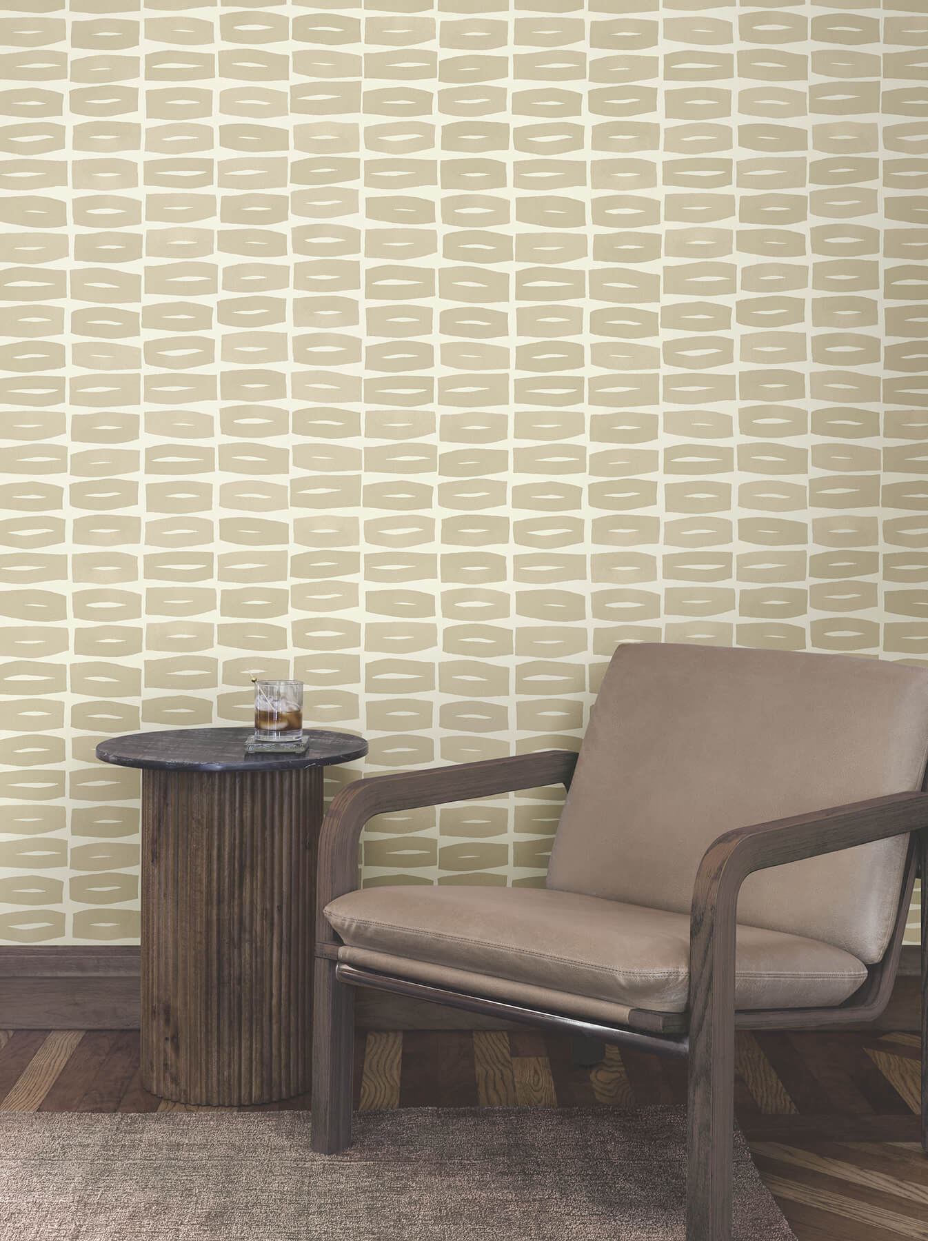 York Artisan Studio Modernist Motif Wallpaper - Linseed Oil