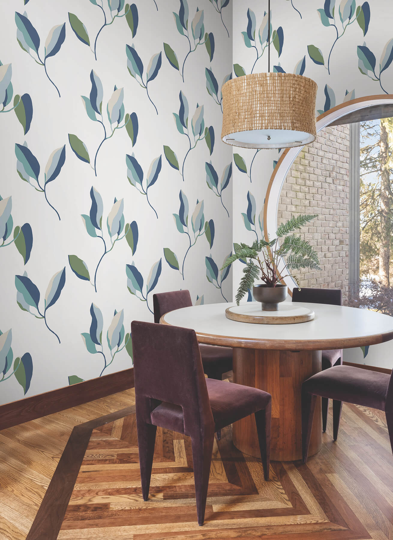York Artisan Studio Brushwork Branches Wallpaper - Alpine & Cobalt