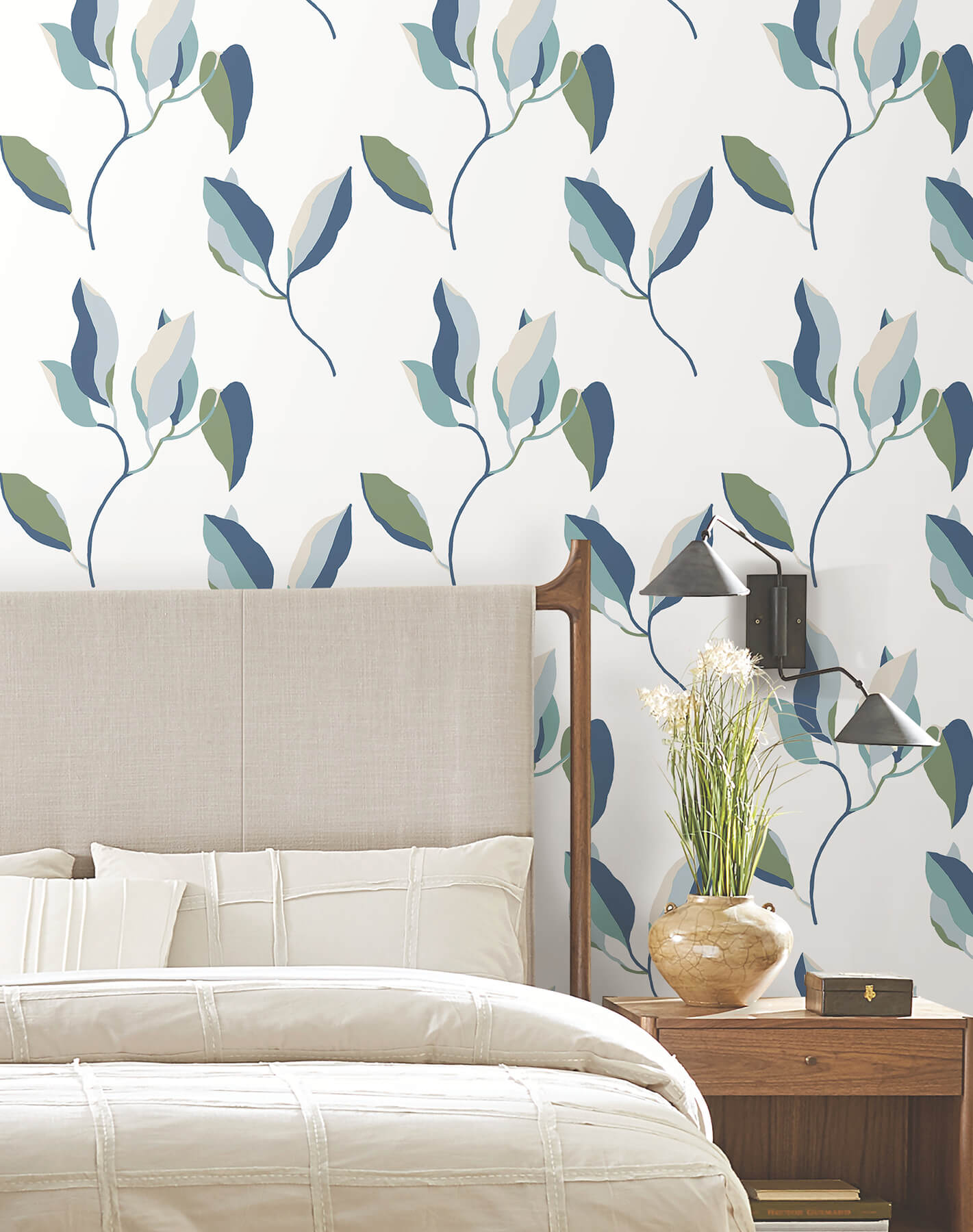 York Artisan Studio Brushwork Branches Wallpaper - Alpine & Cobalt