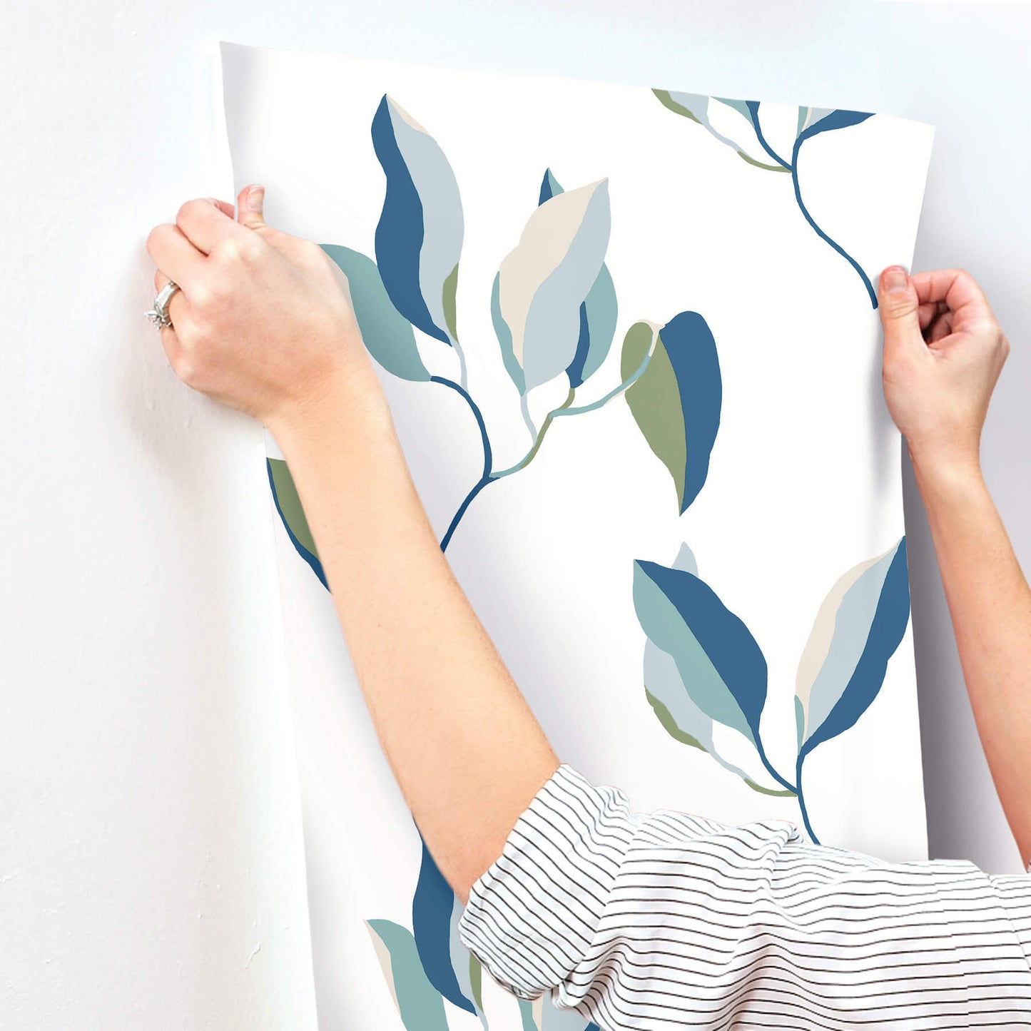 York Artisan Studio Brushwork Branches Wallpaper - Alpine & Cobalt