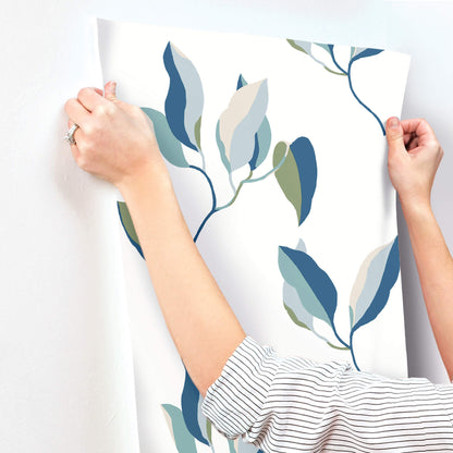 York Artisan Studio Brushwork Branches Wallpaper - Alpine & Cobalt