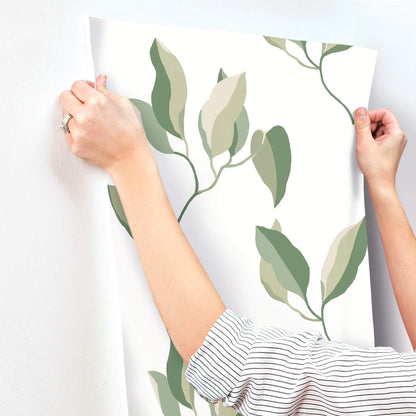 York Artisan Studio Brushwork Branches Wallpaper - Leaf Green
