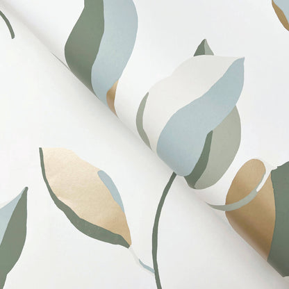 York Artisan Studio Brushwork Branches Wallpaper - Mineral & Olive