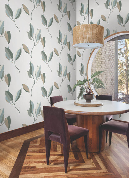 York Artisan Studio Brushwork Branches Wallpaper - Mineral & Olive