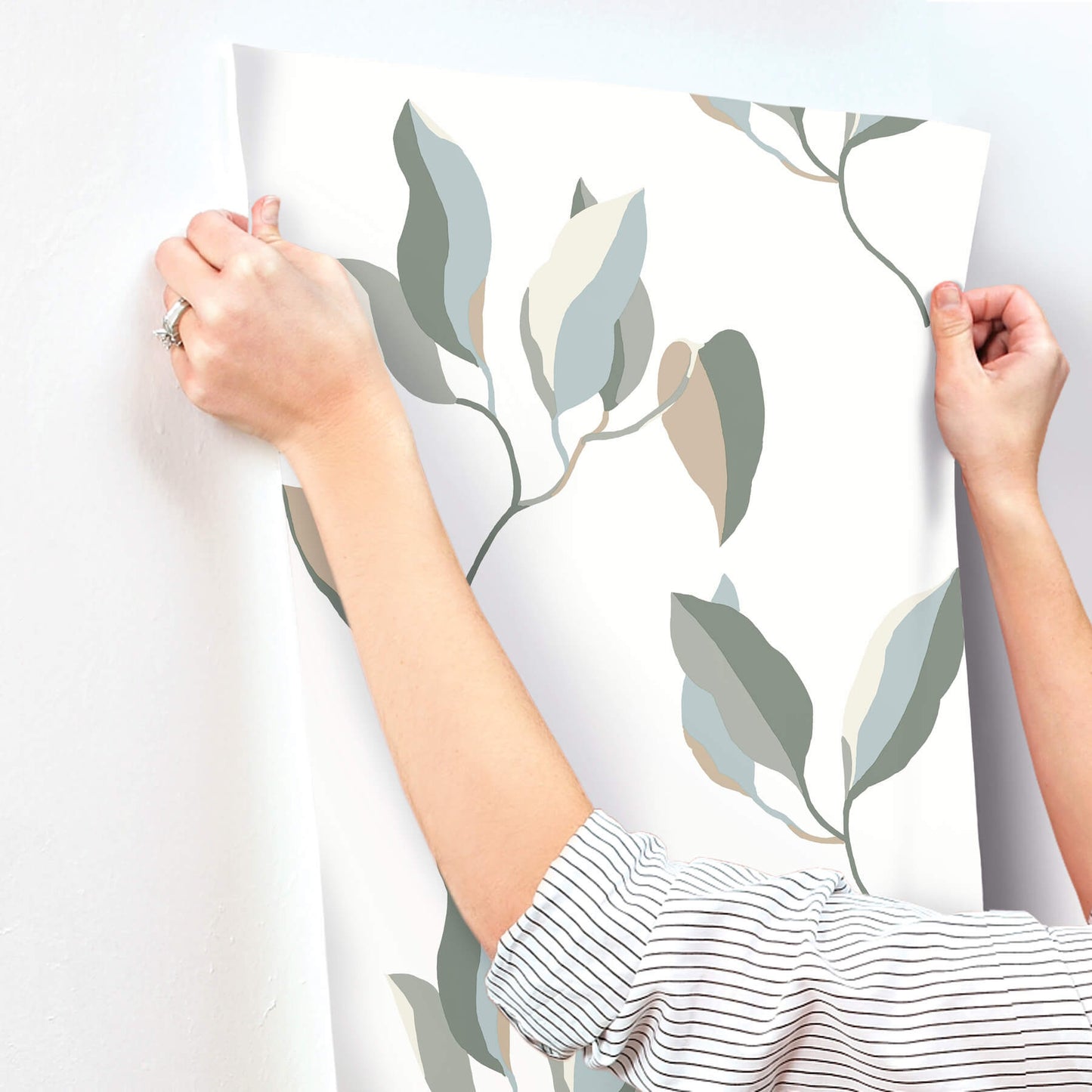 York Artisan Studio Brushwork Branches Wallpaper - Mineral & Olive