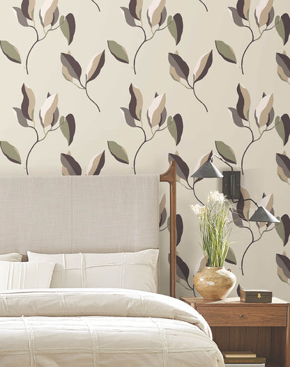 York Artisan Studio Brushwork Branches Wallpaper - Violet