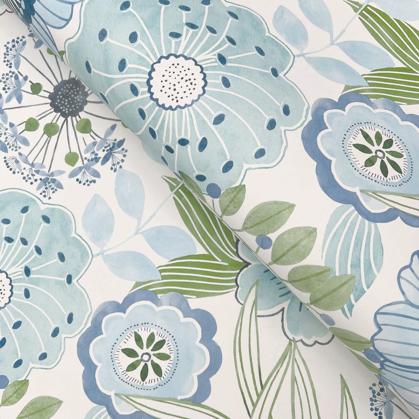 York Artisan Studio Artistic Bouquet Wallpaper - Alpine & Leaf