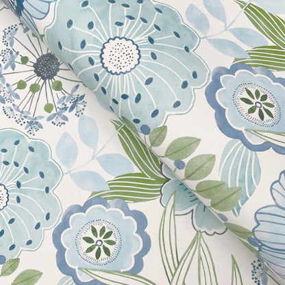 York Artisan Studio Artistic Bouquet Wallpaper - Alpine & Leaf