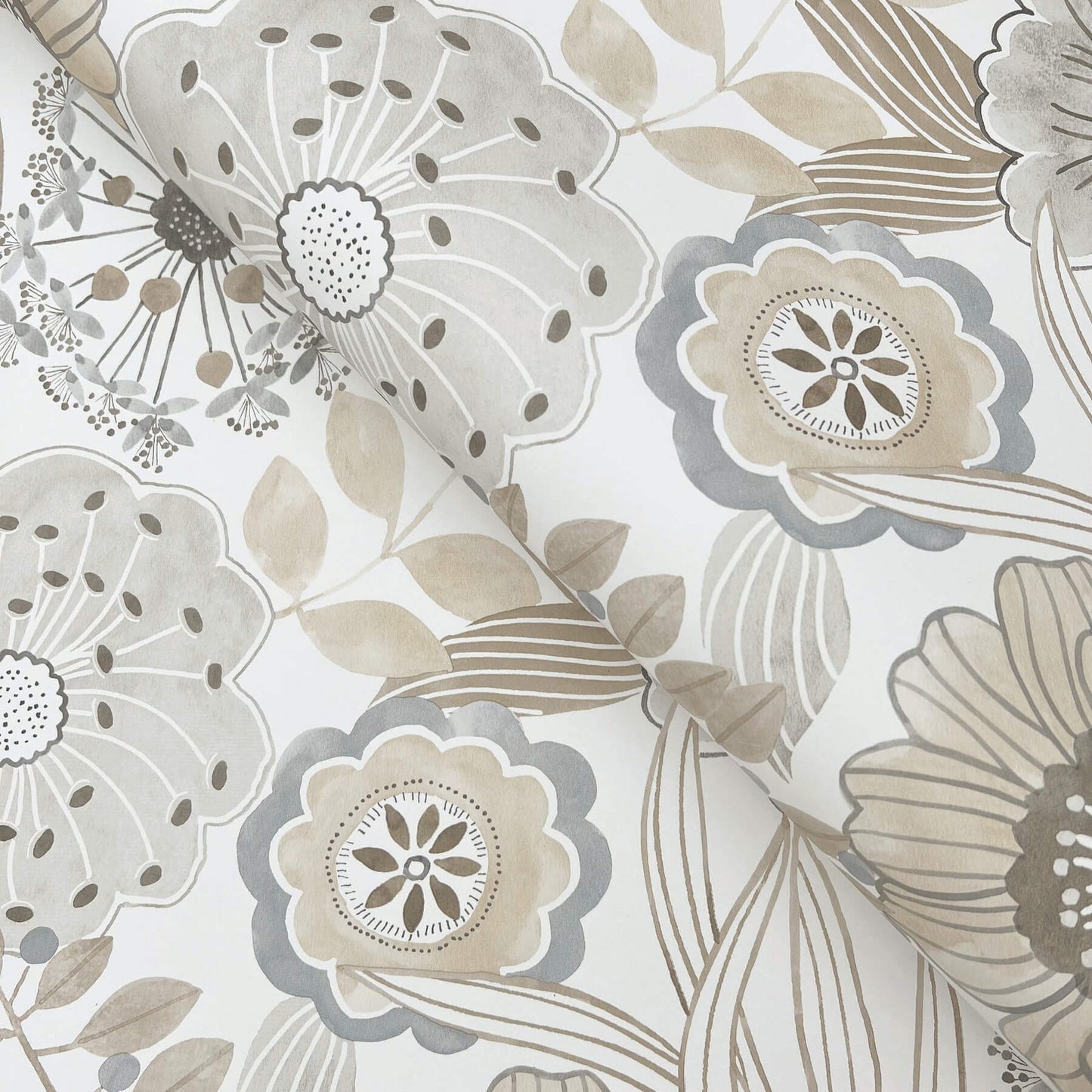 York Artisan Studio Artistic Bouquet Wallpaper - Neutral