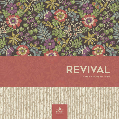 A-Street Prints Revival Ashbee Tweed Wallpaper - Burgundy