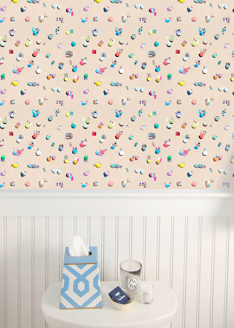 Mitchell Black Gray Malin Beach Umbrellas Wallpaper