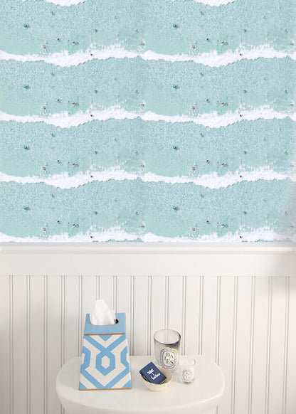 Mitchell Black Gray Malin Ocean Swimmers Wallpaper