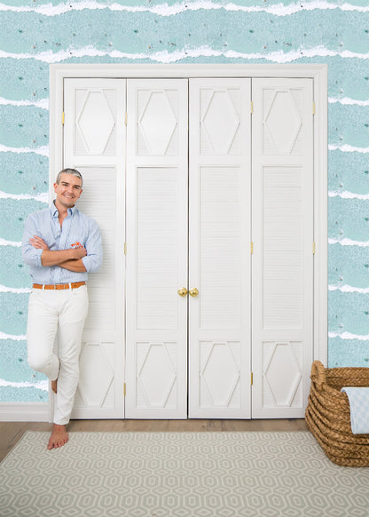 Mitchell Black Gray Malin Ocean Swimmers Wallpaper