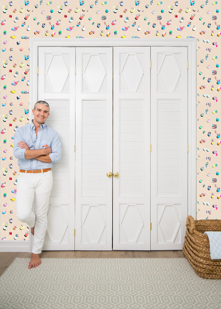 Mitchell Black Gray Malin Beach Umbrellas Wallpaper