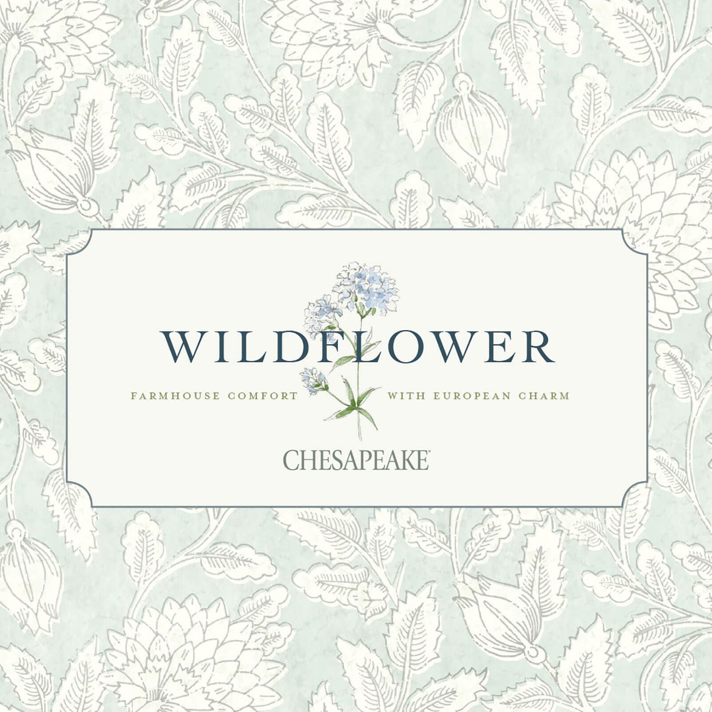 Chesapeake Wildflower Spinney Toile Wallpaper - Grey