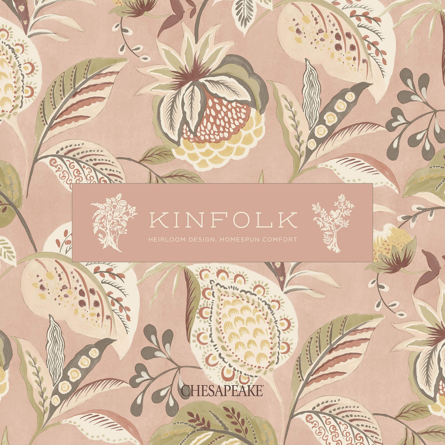 Chesapeake Kinfolk Zalipie Floral Trail Wallpaper - Lime
