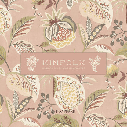 Chesapeake Kinfolk Zalipie Floral Trail Wallpaper - Grey
