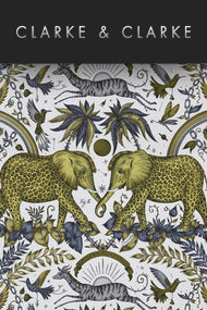 Clarke & Clarke Wilderie Lynx Wallpaper - Coral