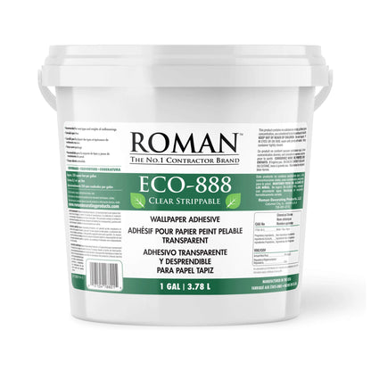 Roman ECO-888 Clear Strippable Wallpaper Adhesive 1 Gallon