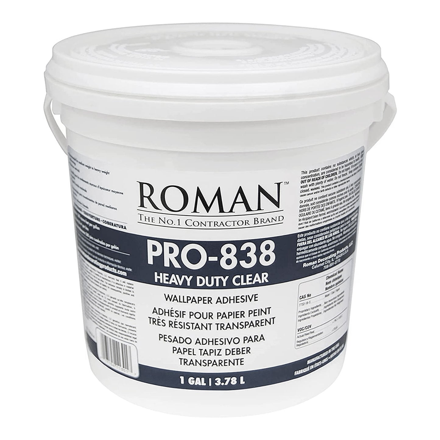 Roman PRO-838 Heavy Duty Clear Wallpaper Paste 1 Gal.