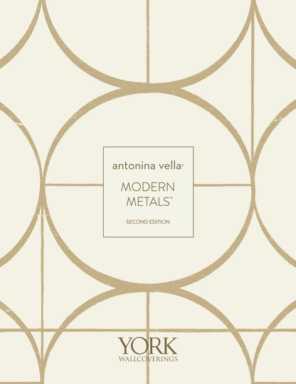 Antonina Vella Modern Metals Second Edition Shimmering Patina Wallpaper - Gold on Silver
