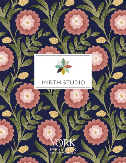 Mirth Studios Mimi Quilted Floral Peel & Stick Wallpaper - Blue