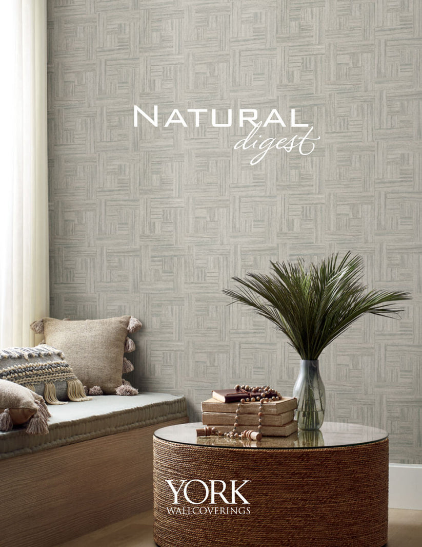ND3038N York Natural Digest Grass Roots Wallpaper - Grey – US Wall Decor