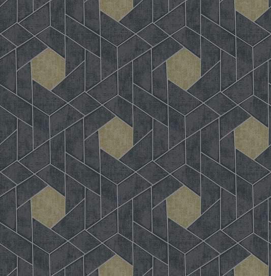 Scott Living Granada Geometric Wallpaper - Charcoal