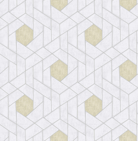 Scott Living Granada Geometric Wallpaper - Silver