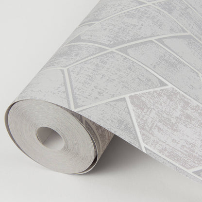 Scott Living Granada Geometric Wallpaper - Light Grey
