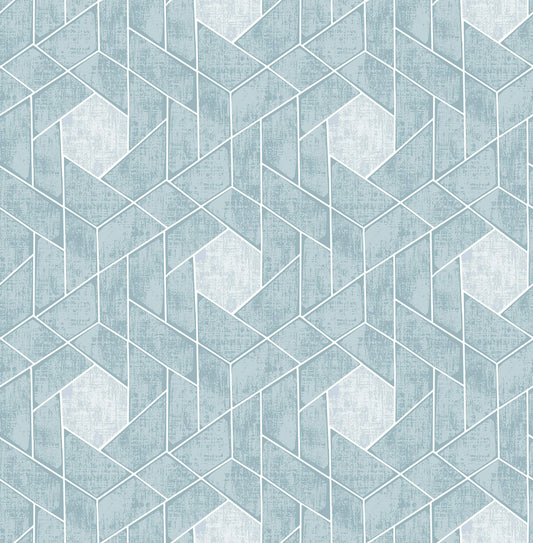 Scott Living Granada Geometric Wallpaper - Aqua